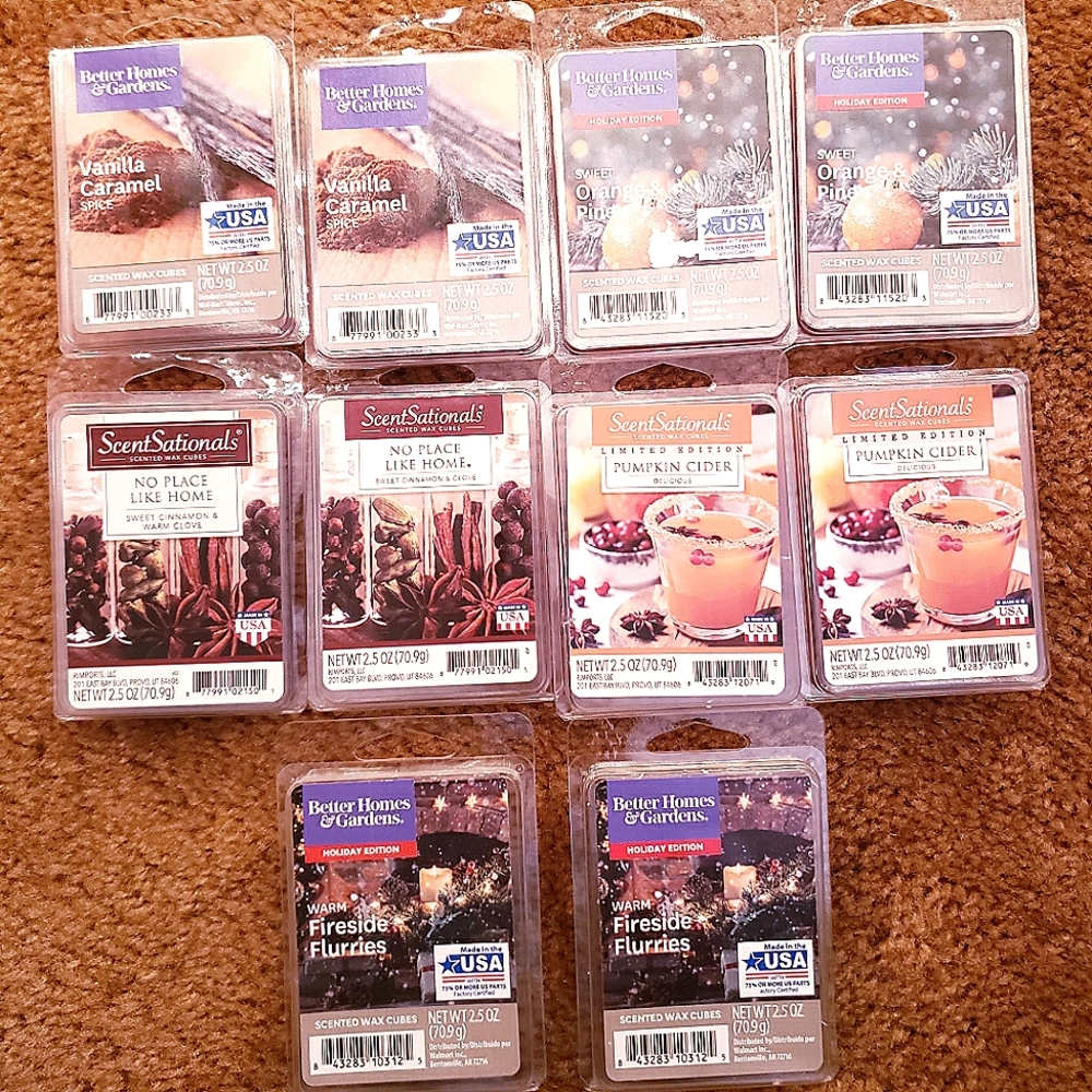 ScentSationals Wax Cubes  Lot of 10 2.5oz each. Limited Edition